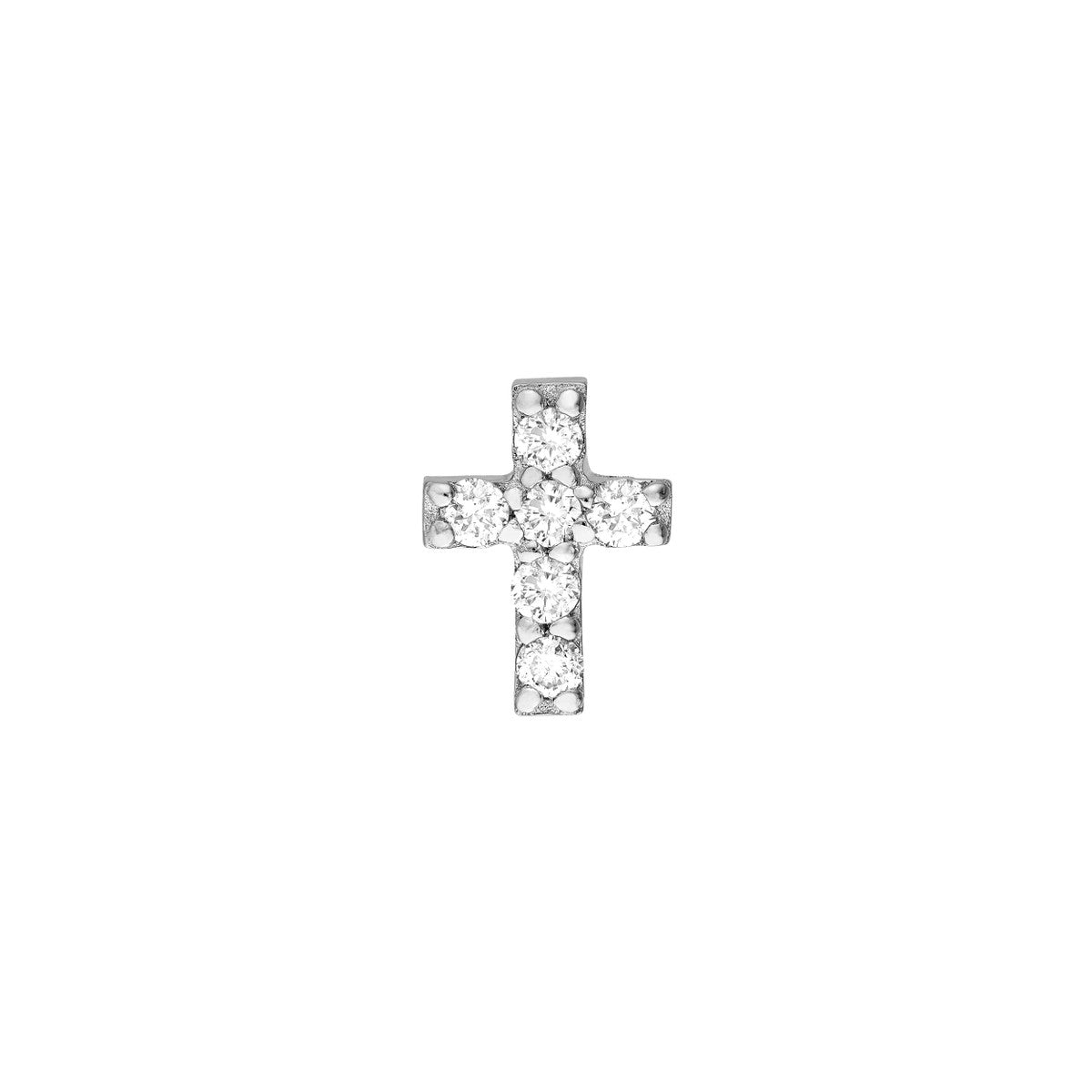 1/10tcw Diamond Cross Stud Earrings 14K Gold