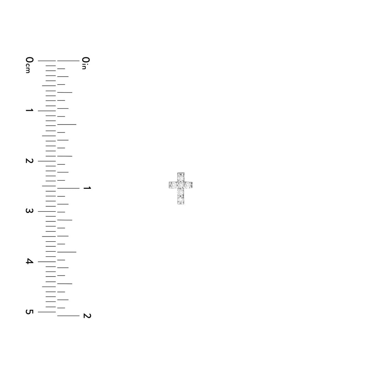 1/10tcw Diamond Cross Stud Earrings 14K Gold