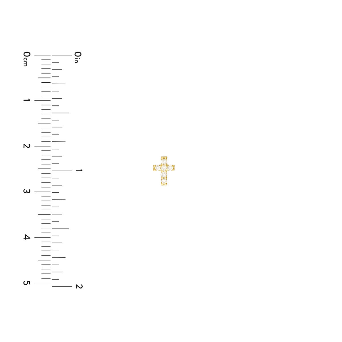 1/10tcw Diamond Cross Stud Earrings 14K Gold