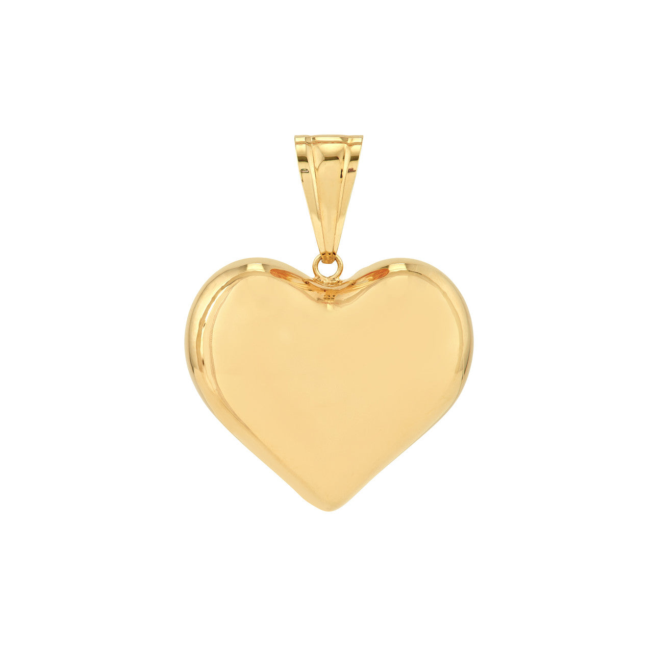 Large Puffed Heart Pendant in 14K Yellow Gold