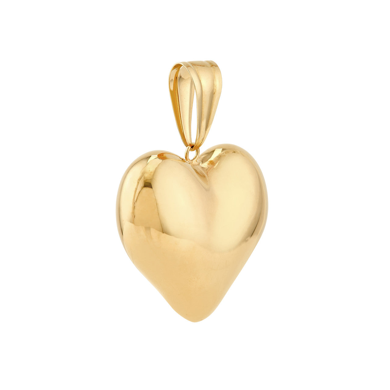 Large Puffed Heart Pendant in 14K Yellow Gold