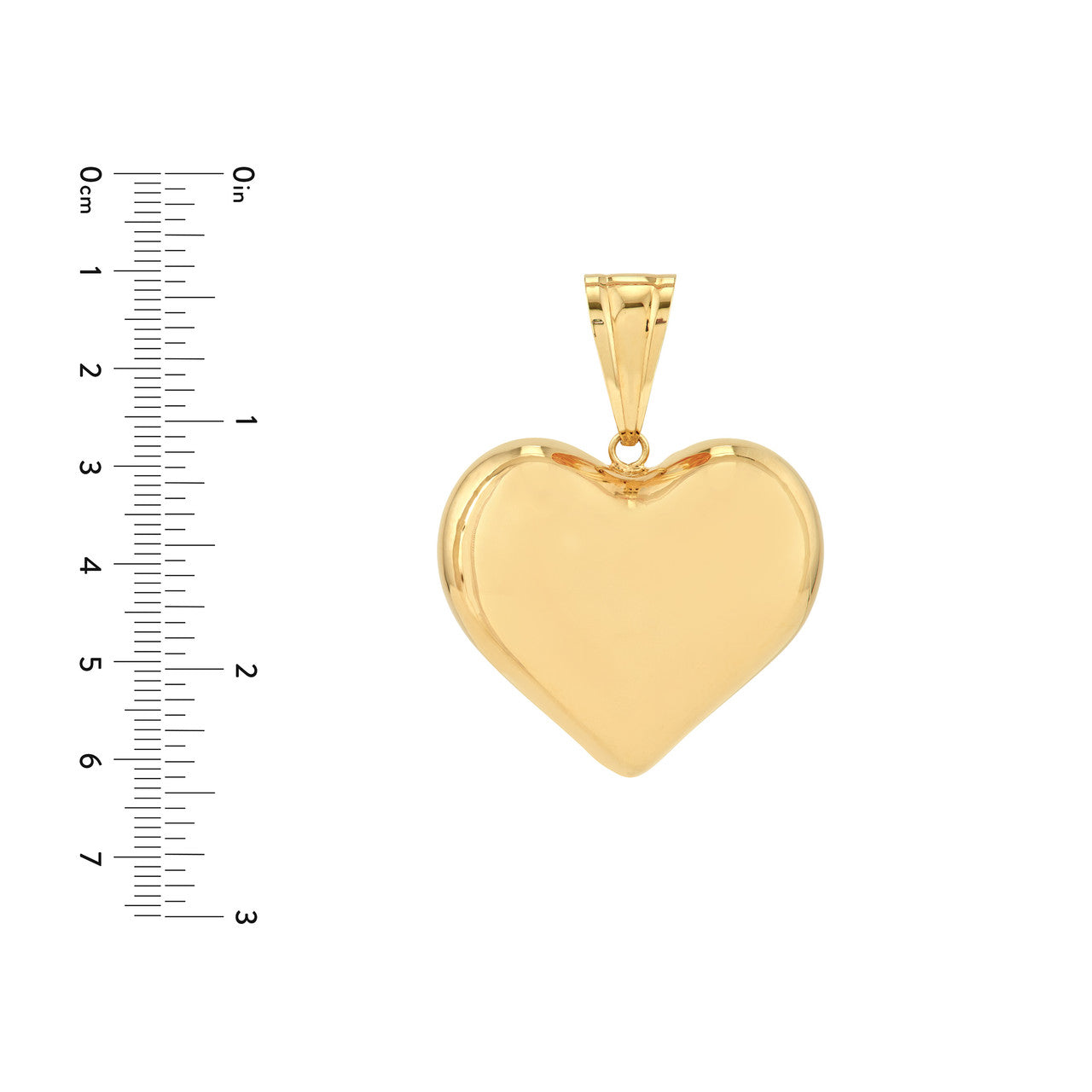 Large Puffed Heart Pendant in 14K Yellow Gold