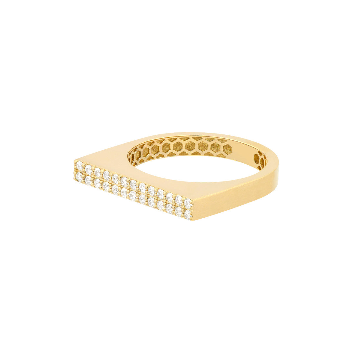 1/4tcw Diamond Bar Ring 14K Yellow Gold