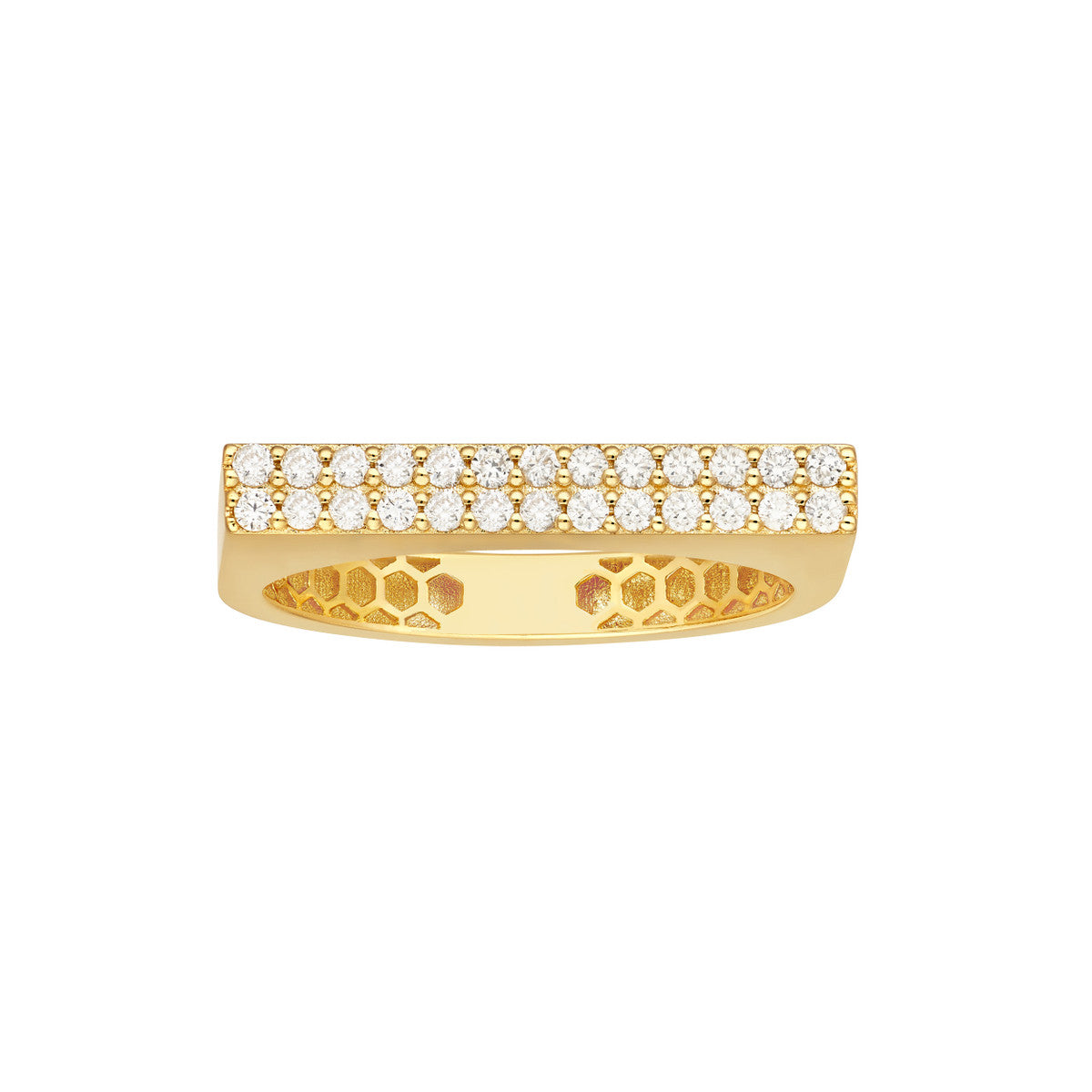 1/4tcw Diamond Bar Ring 14K Yellow Gold