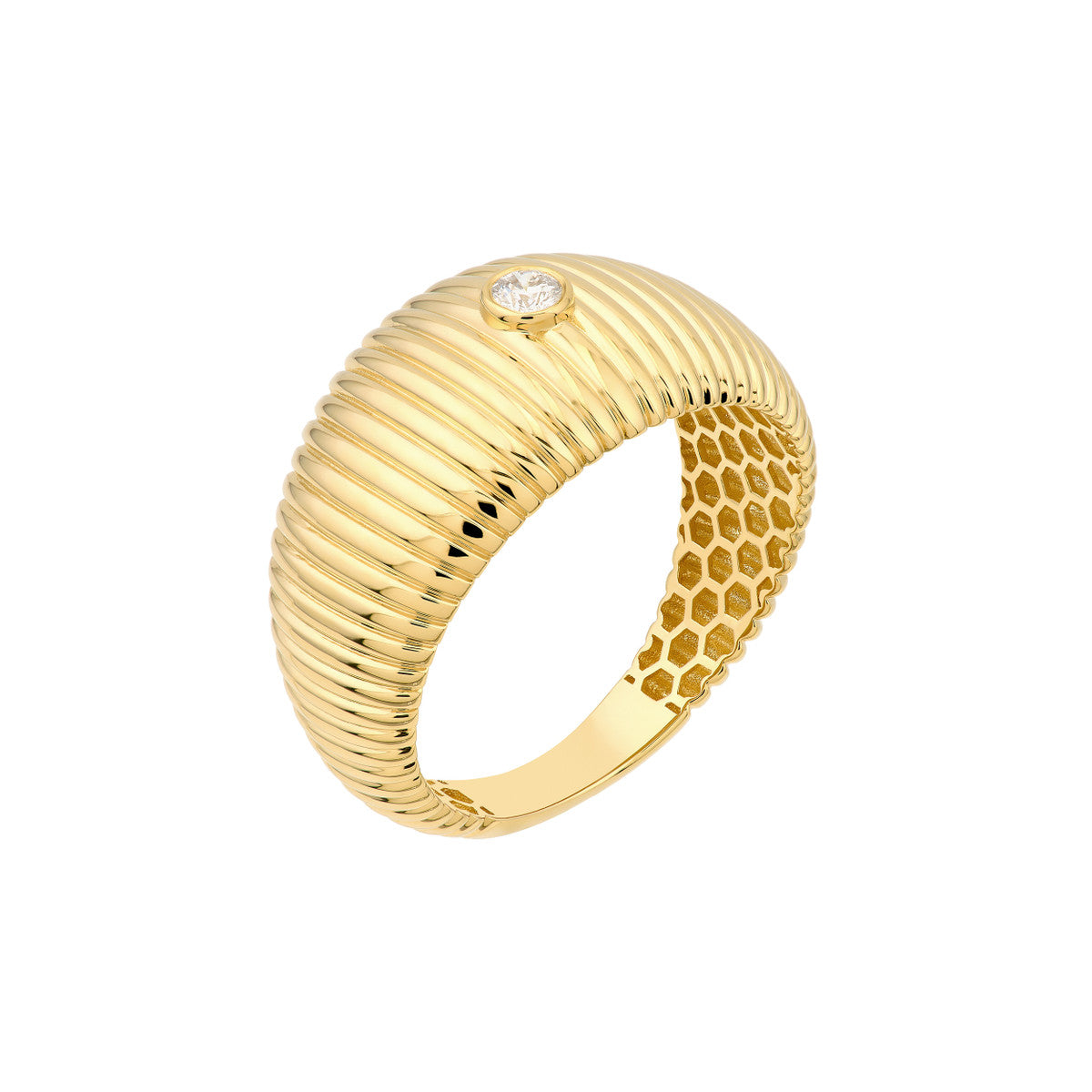 1/20tcw Diamond Small Shrimp Ring 14K Yellow Gold