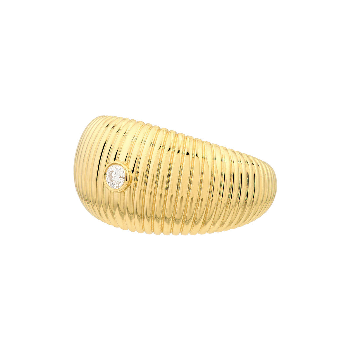 1/20tcw Diamond Small Shrimp Ring 14K Yellow Gold