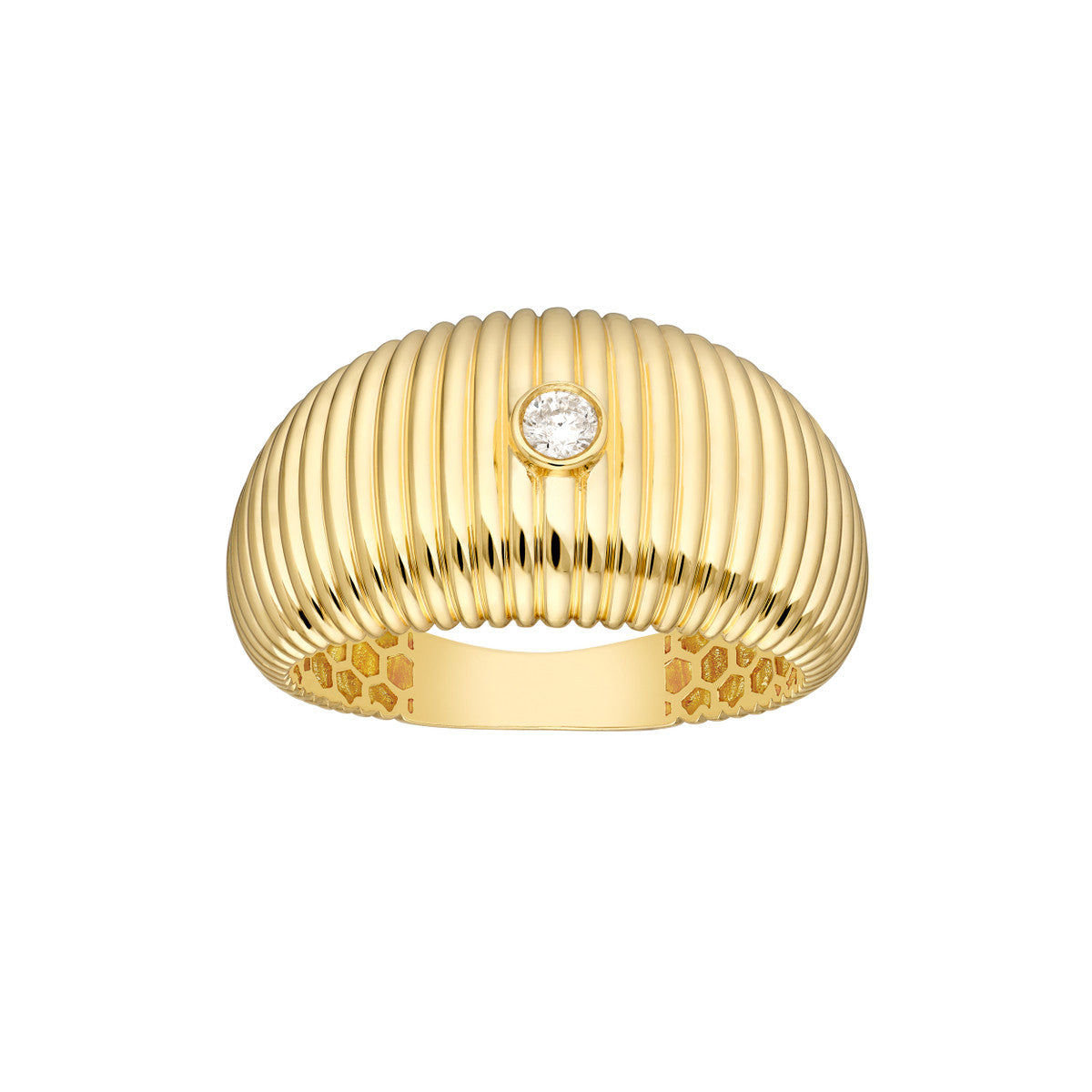 1/20tcw Diamond Small Shrimp Ring 14K Yellow Gold