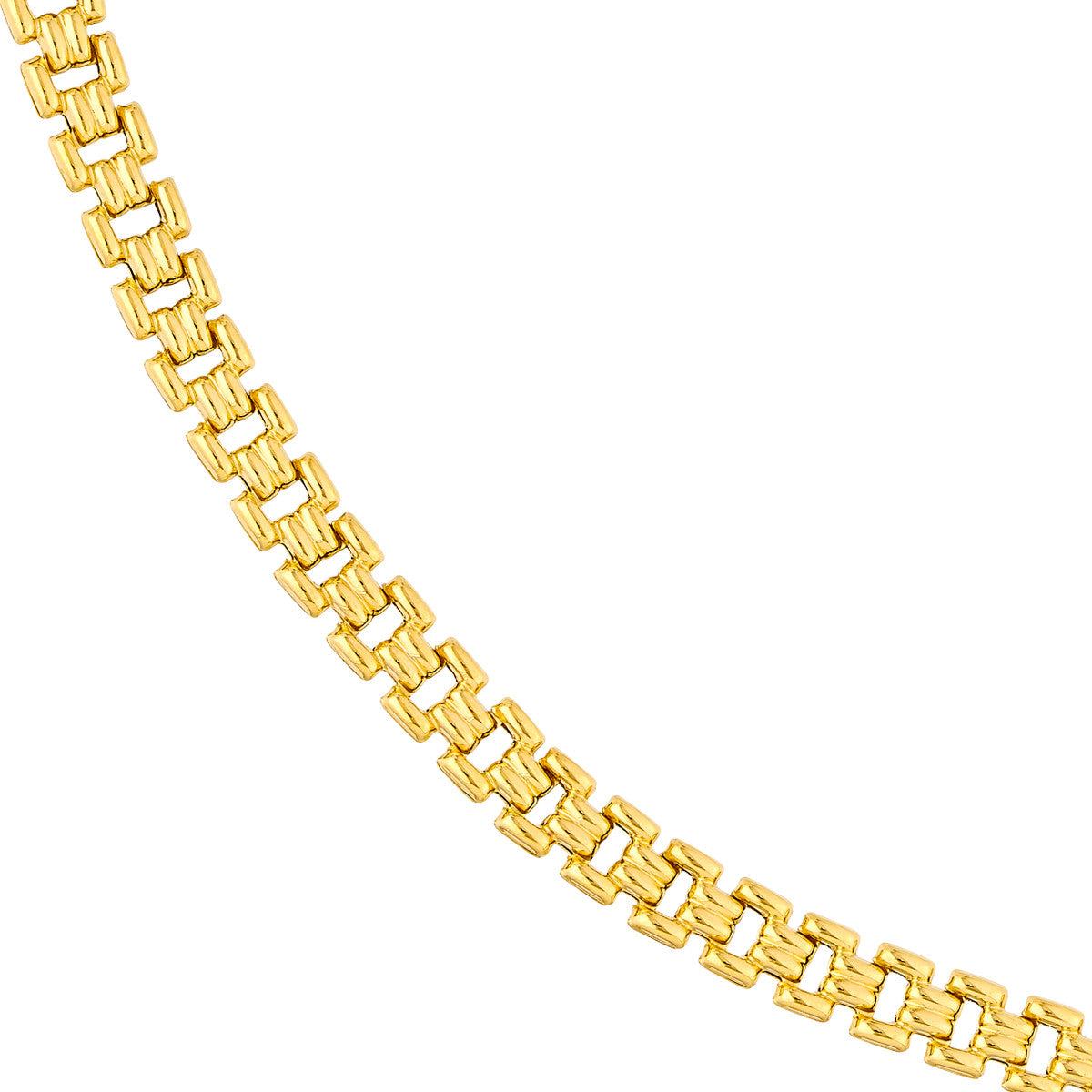 Polished Railroad Link Chain 14K Yellow Gold