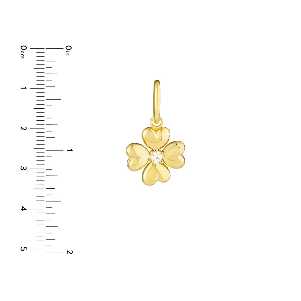 Puff Flower Charm Pendant in 14K Yellow Gold