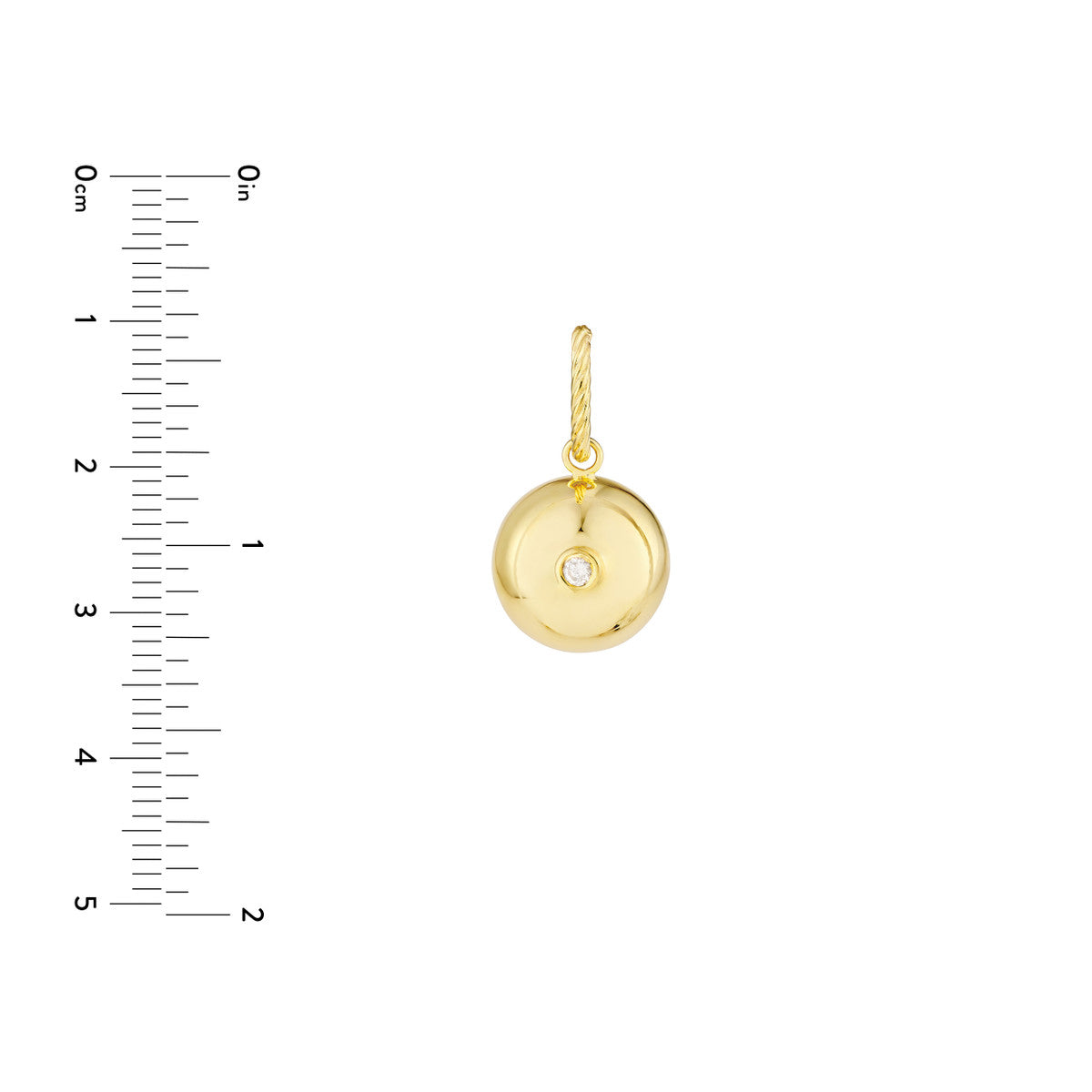Diamond Circle Bead Charm in 14K Yellow Gold
