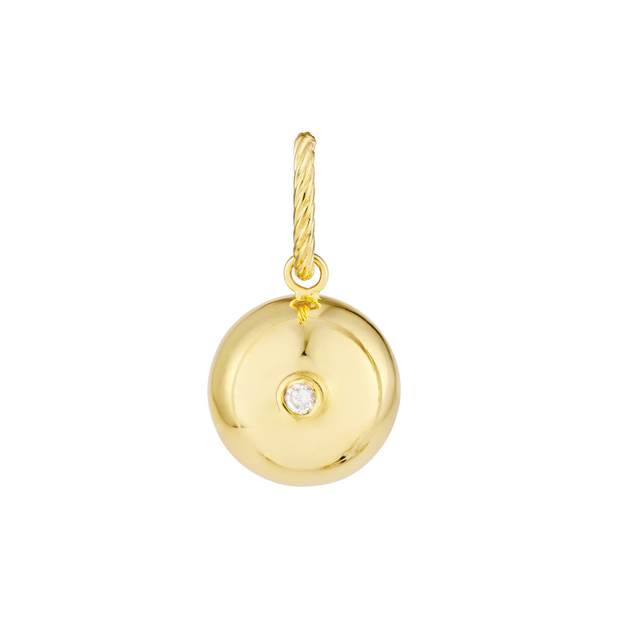 Diamond Circle Bead Charm in 14K Yellow Gold