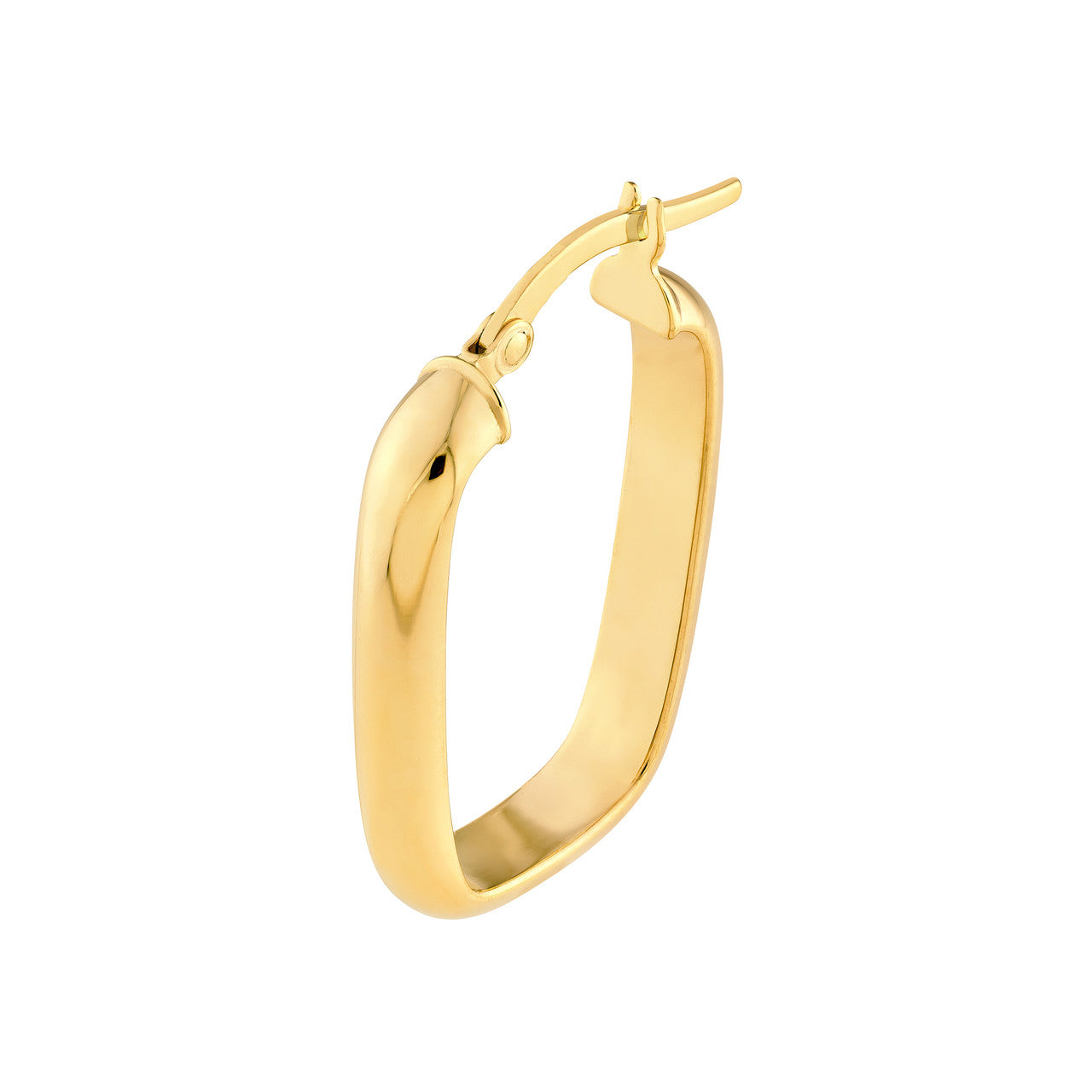 Polished Rectangle Hoop Earrings in 14K Yellow Gold