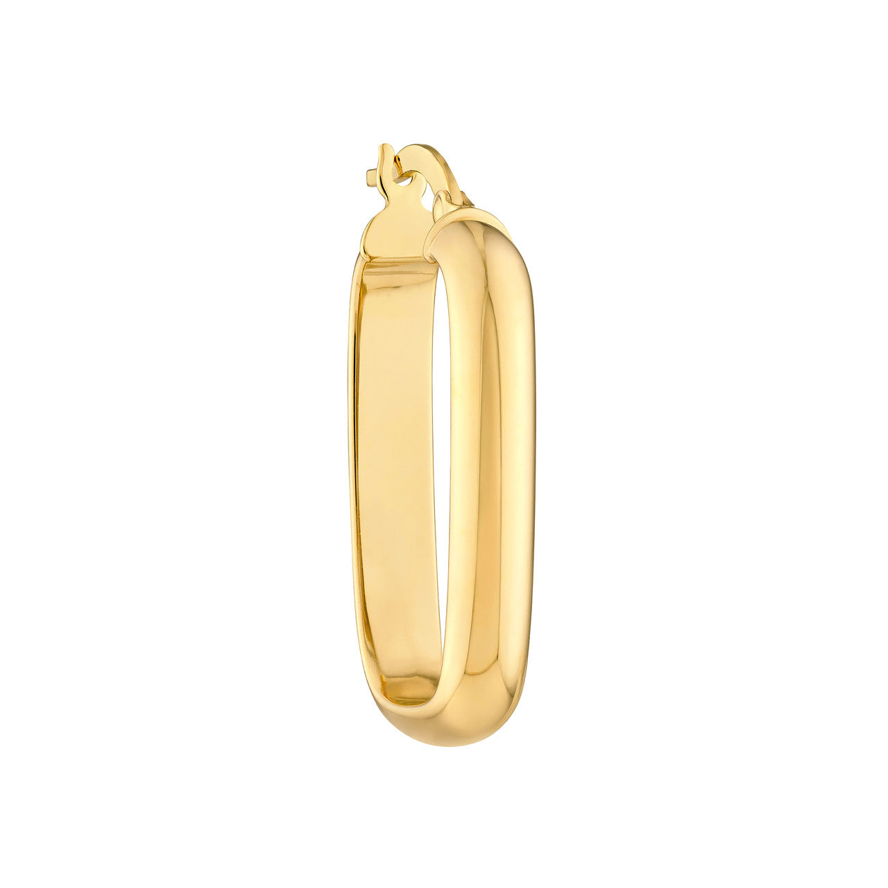 Polished Rectangle Hoop Earrings in 14K Yellow Gold