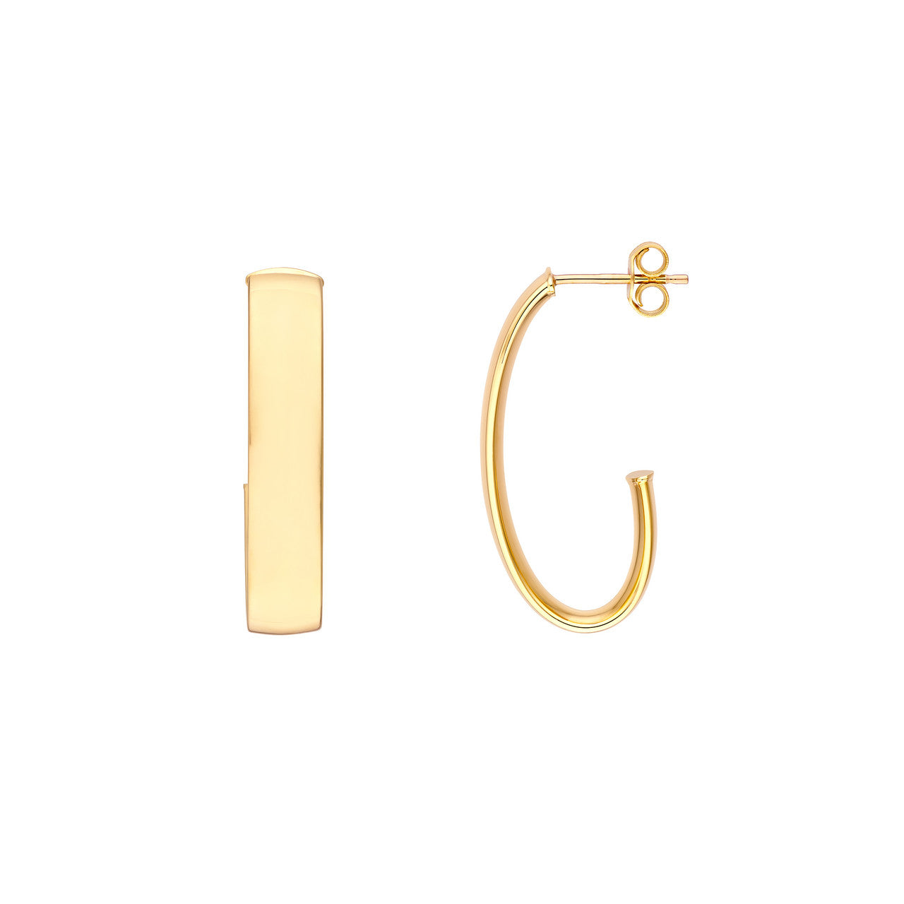 6mm Half Open Hoop Earrings in 14K Yellow Gold