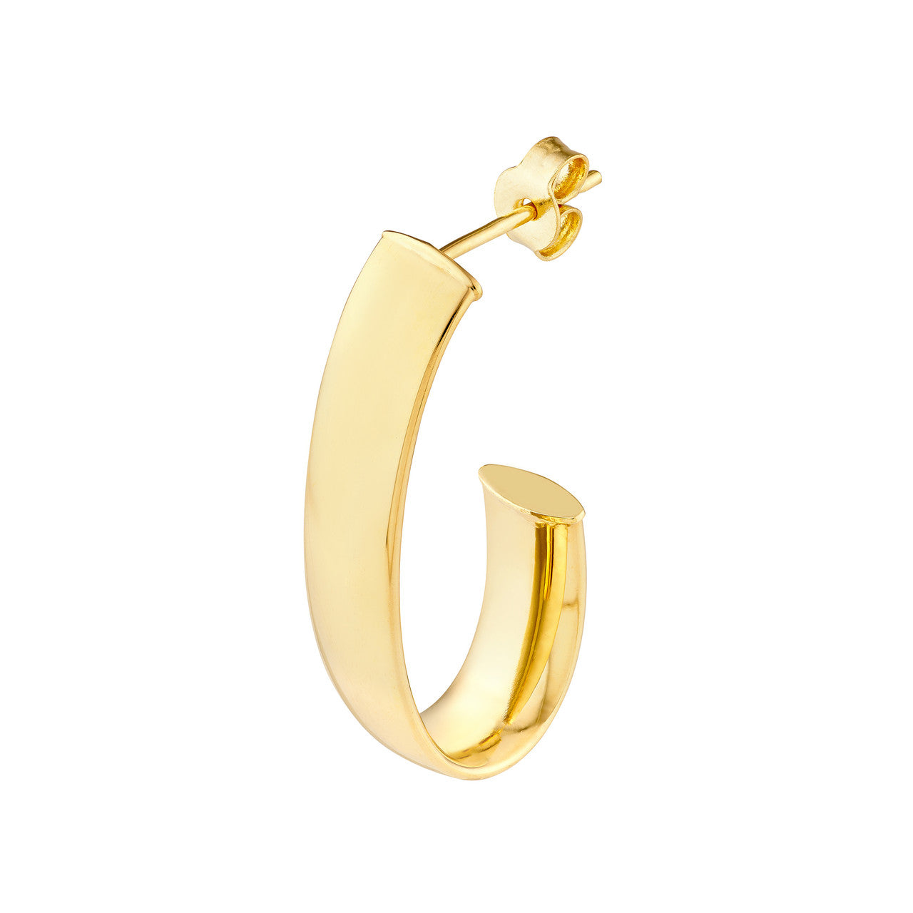 6mm Half Open Hoop Earrings in 14K Yellow Gold
