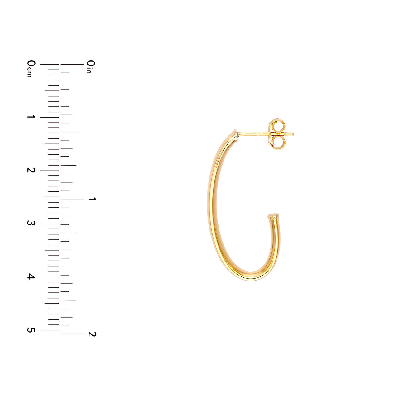 6mm Half Open Hoop Earrings in 14K Yellow Gold