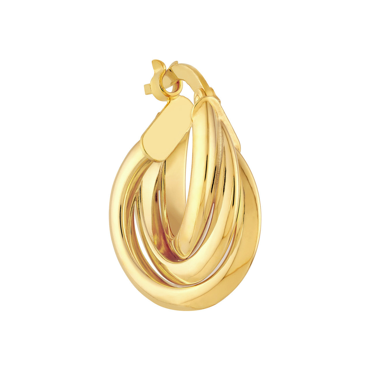 10mm Triple Round Hoop Earrings in 14K Yellow Gold