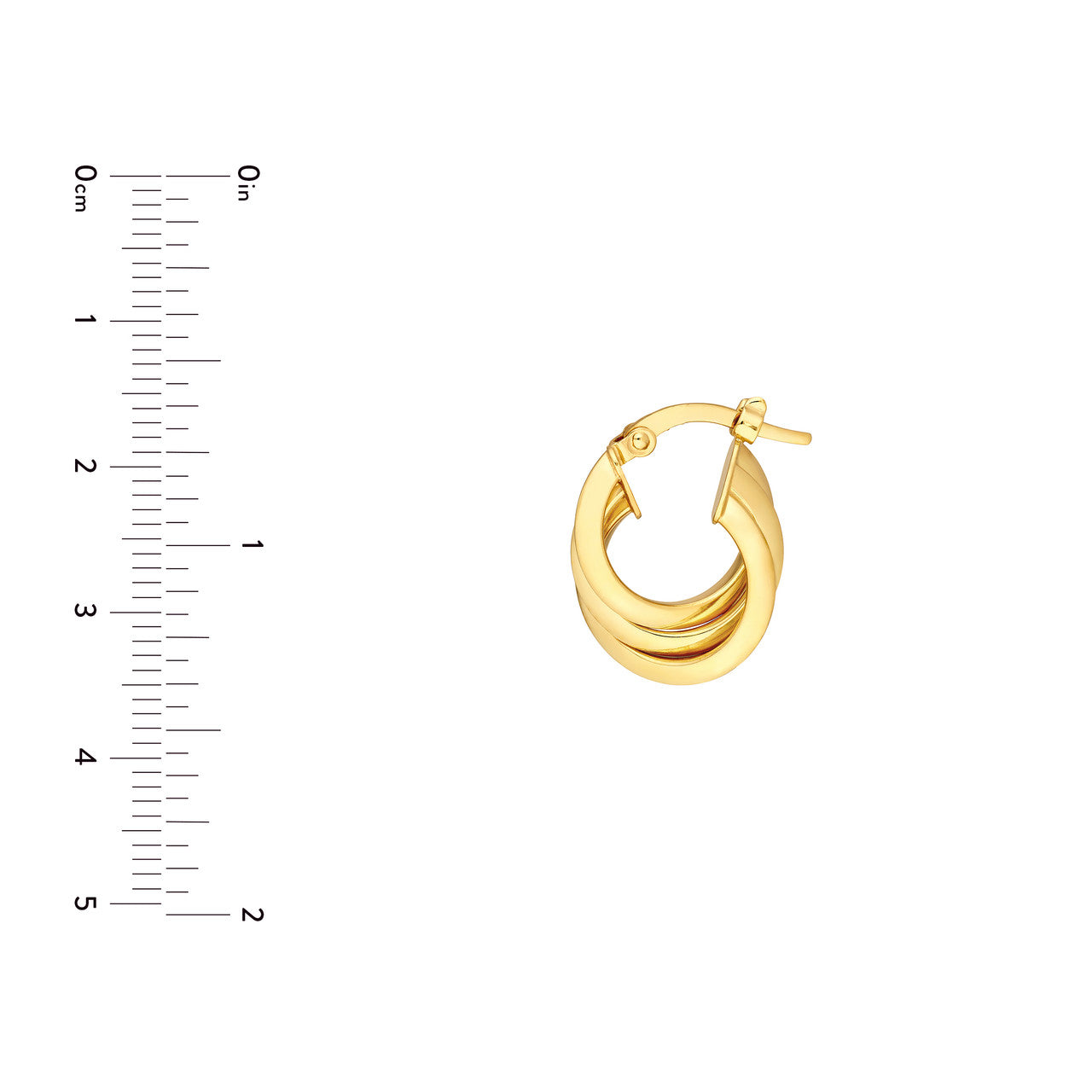 10mm Triple Round Hoop Earrings in 14K Yellow Gold