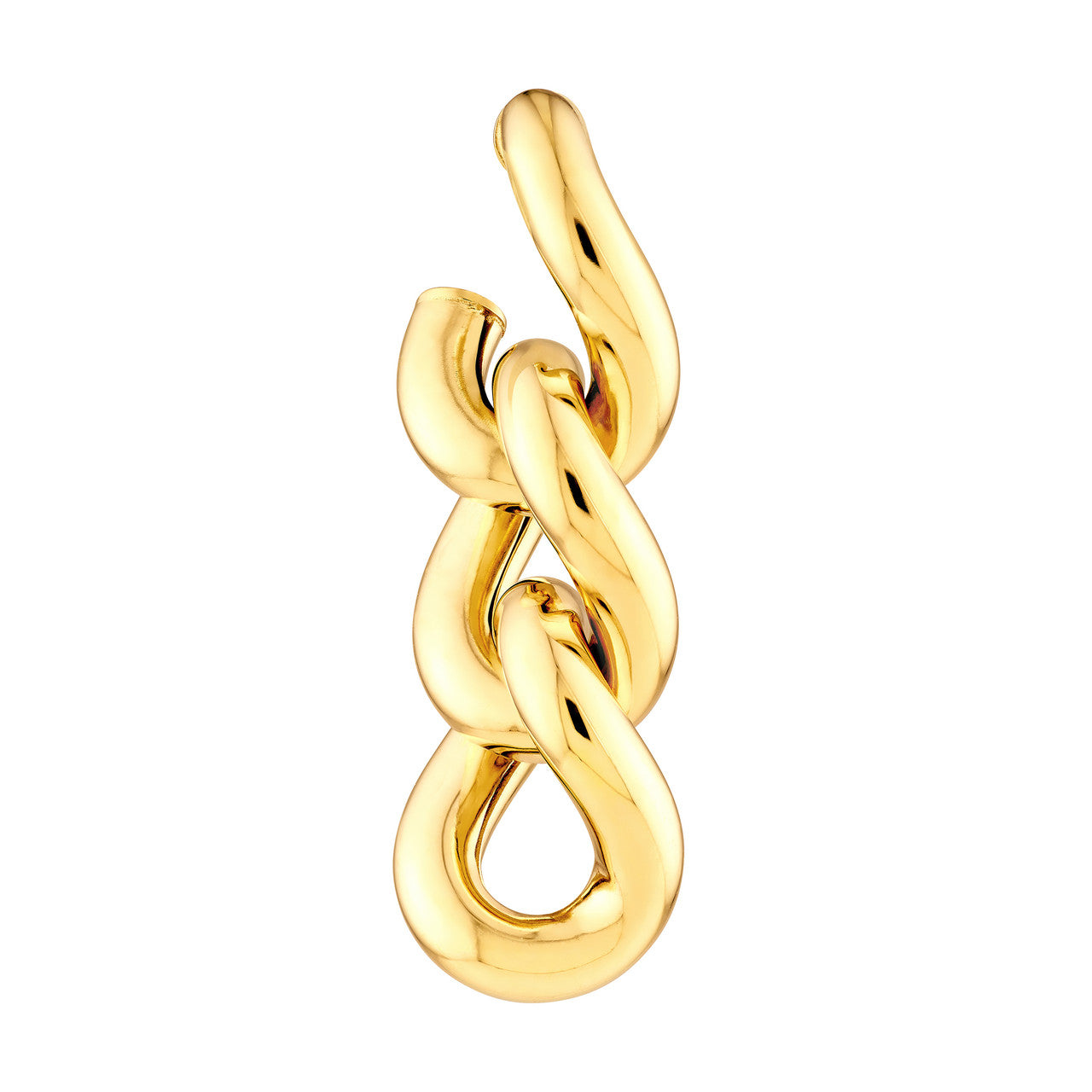 Triple Curb Link Dangle Earrings 14K Yellow Gold