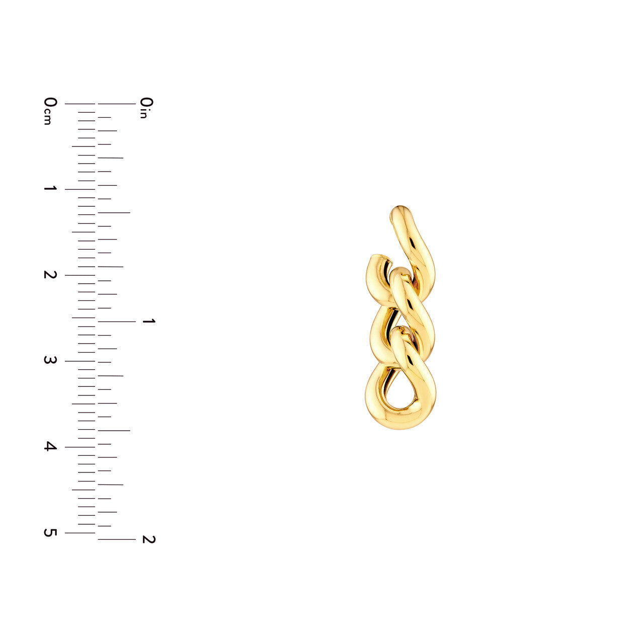 Triple Curb Link Dangle Earrings 14K Yellow Gold