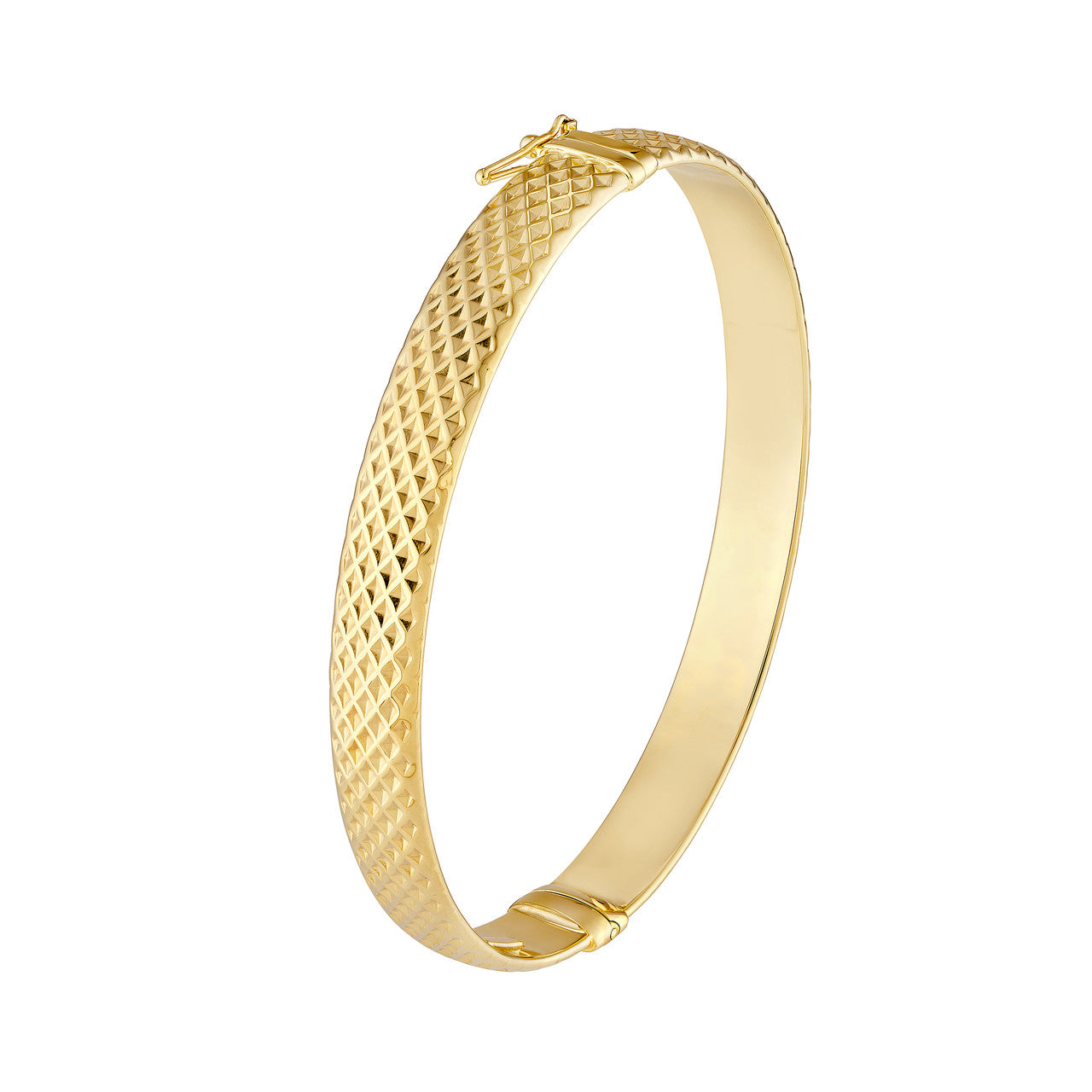 8mm D/C Oval Bangle 14K Yellow Gold