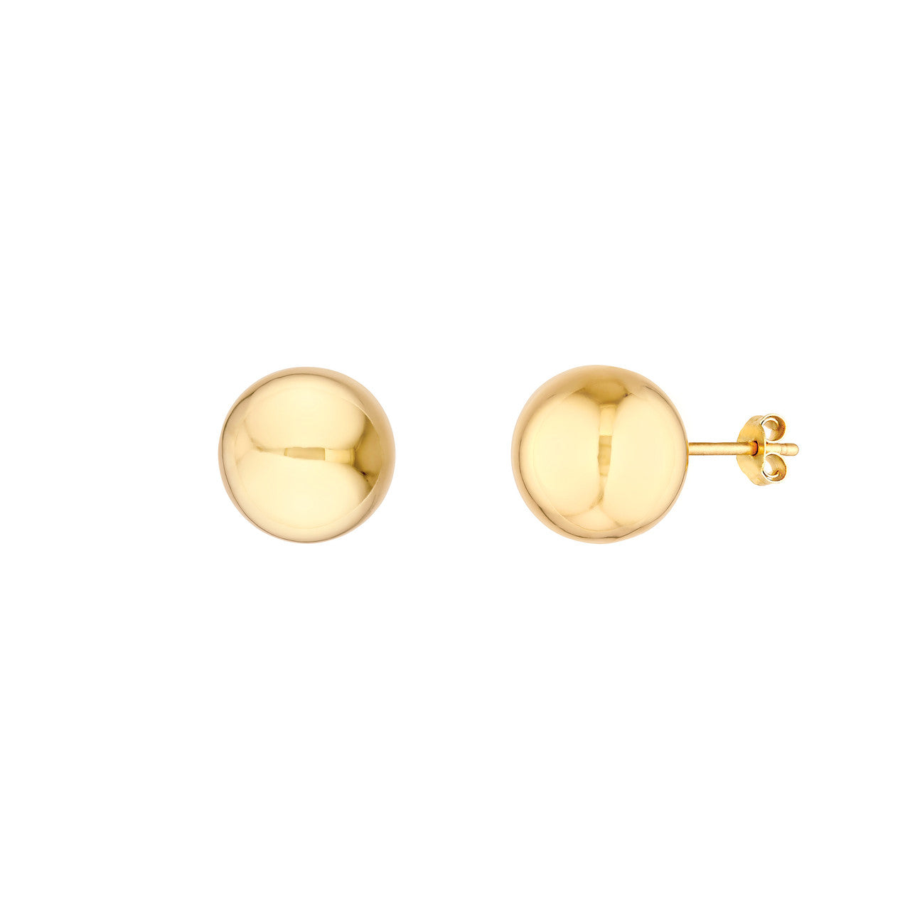 12mm Ball Stud Earrings 14K Yellow Gold