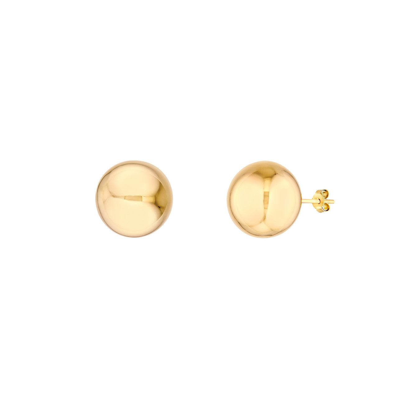 16mm Ball Stud Earrings in 14K Yellow Gold