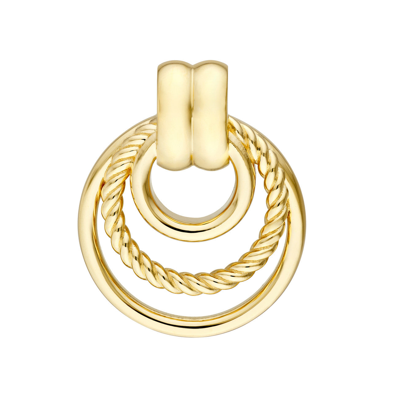 Triple Rope Hoop Dangle Earrings 14K Yellow Gold