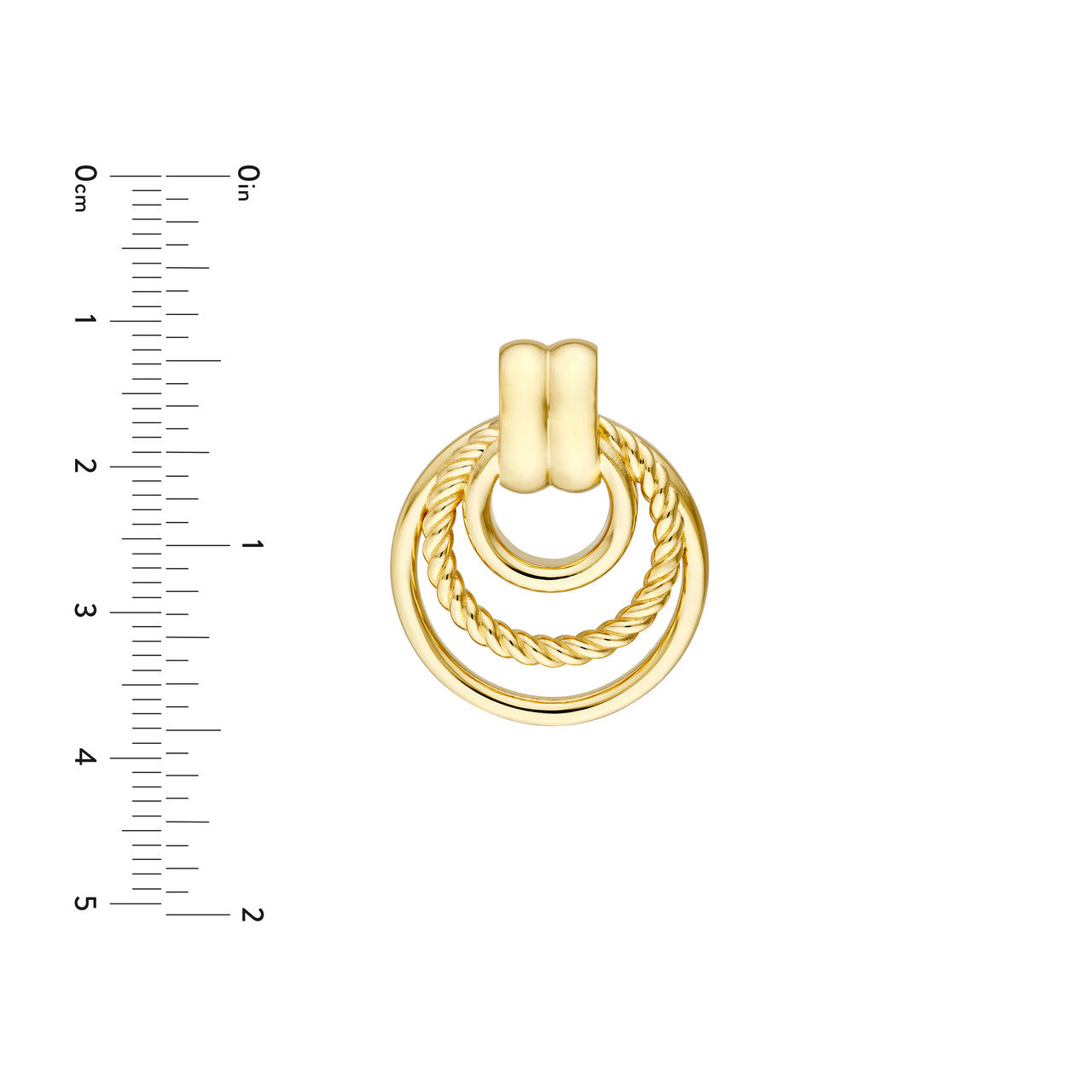 Triple Rope Hoop Dangle Earrings 14K Yellow Gold