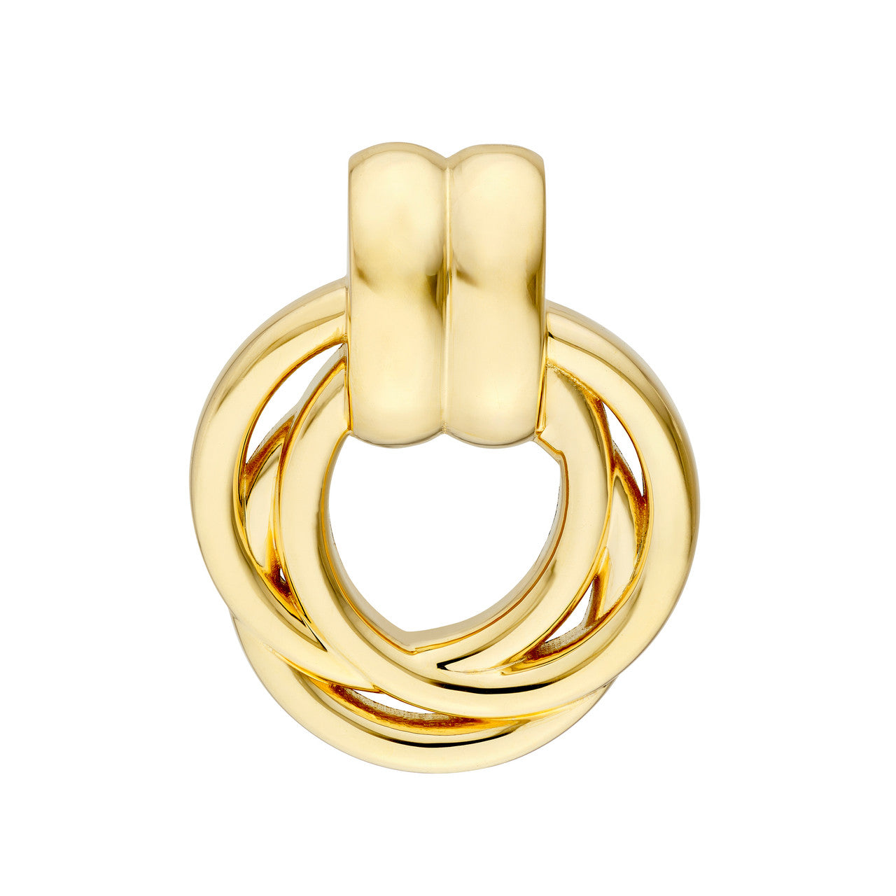Polished Triple Hoop Dangle Earrings 14K Yellow Gold