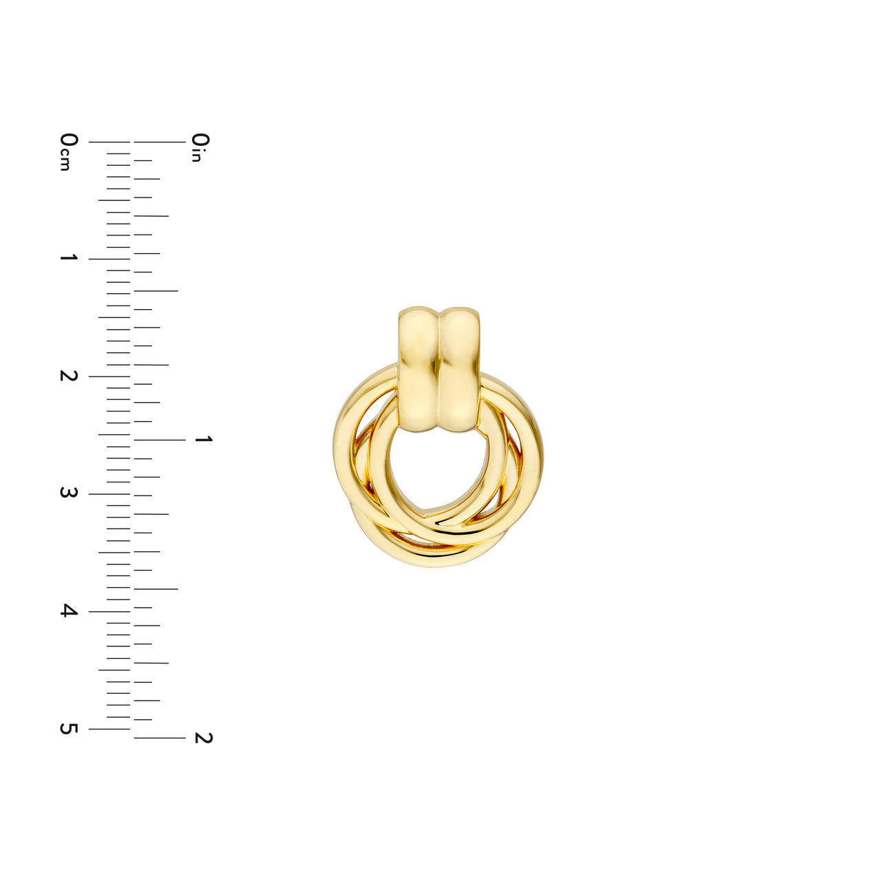 Polished Triple Hoop Dangle Earrings 14K Yellow Gold