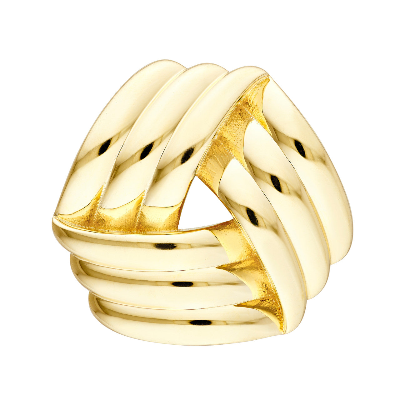 Polished Triple Weave Earrings 14K Yellow Gold