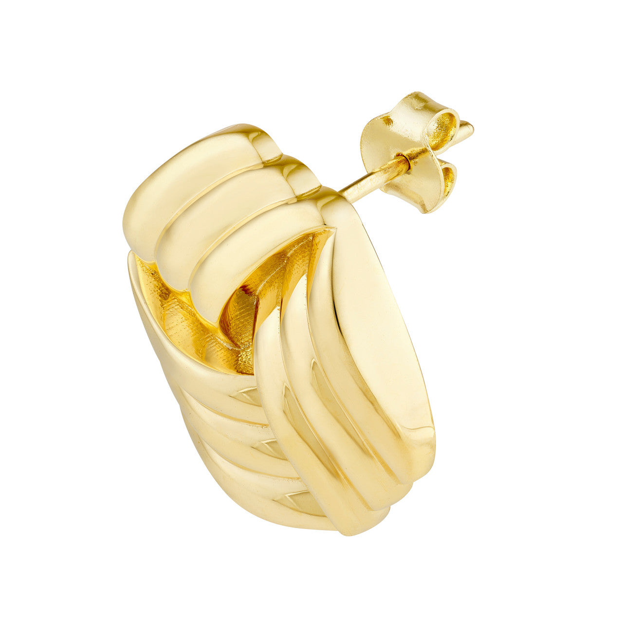 Polished Triple Weave Earrings 14K Yellow Gold