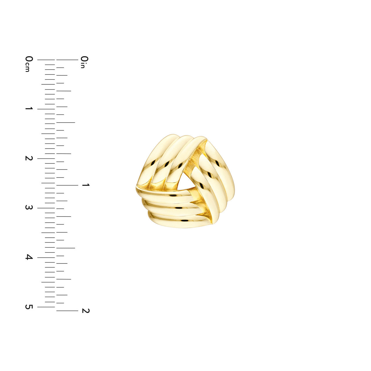 Polished Triple Weave Earrings 14K Yellow Gold