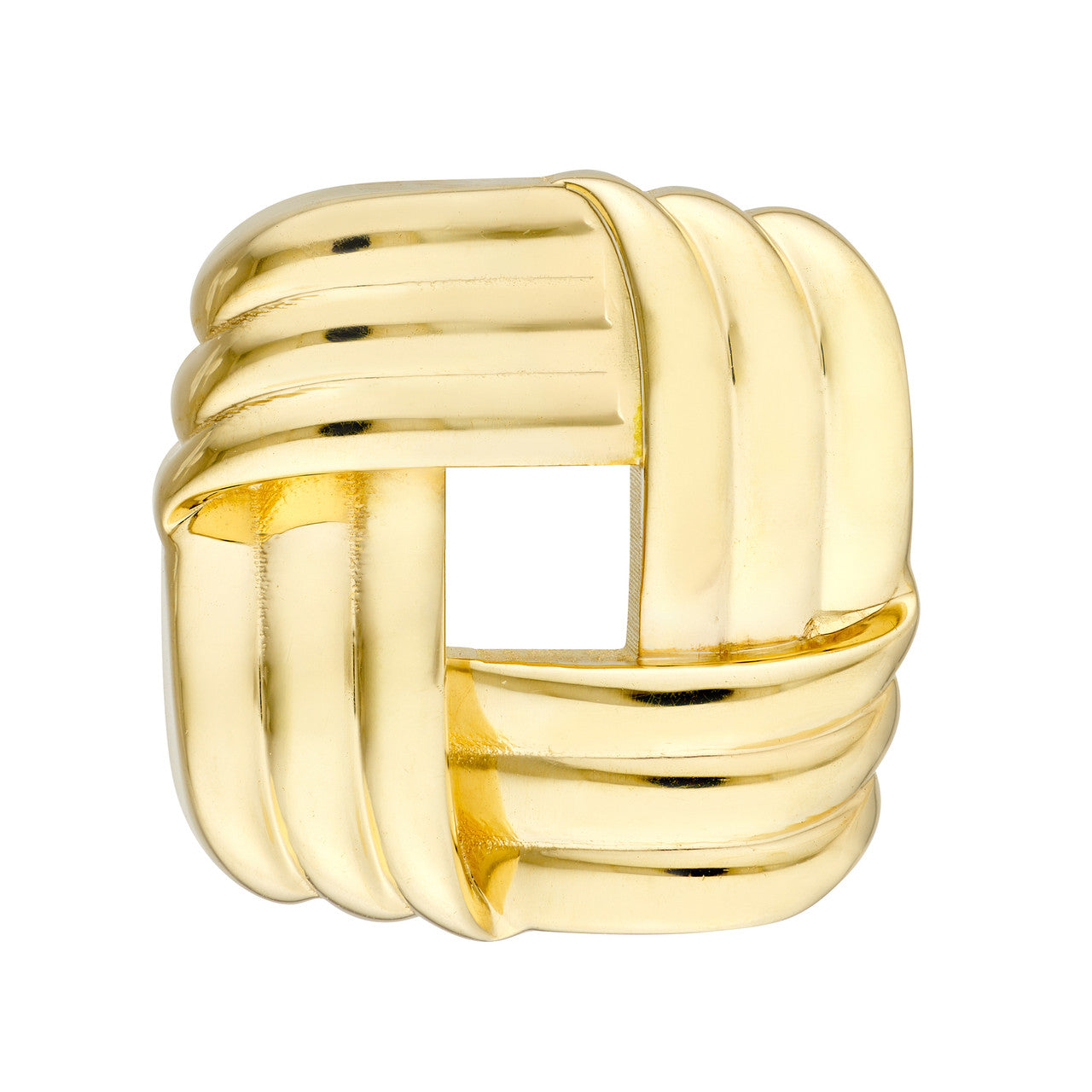 Squared Triple Weave Earrings 14K Yellow Gold