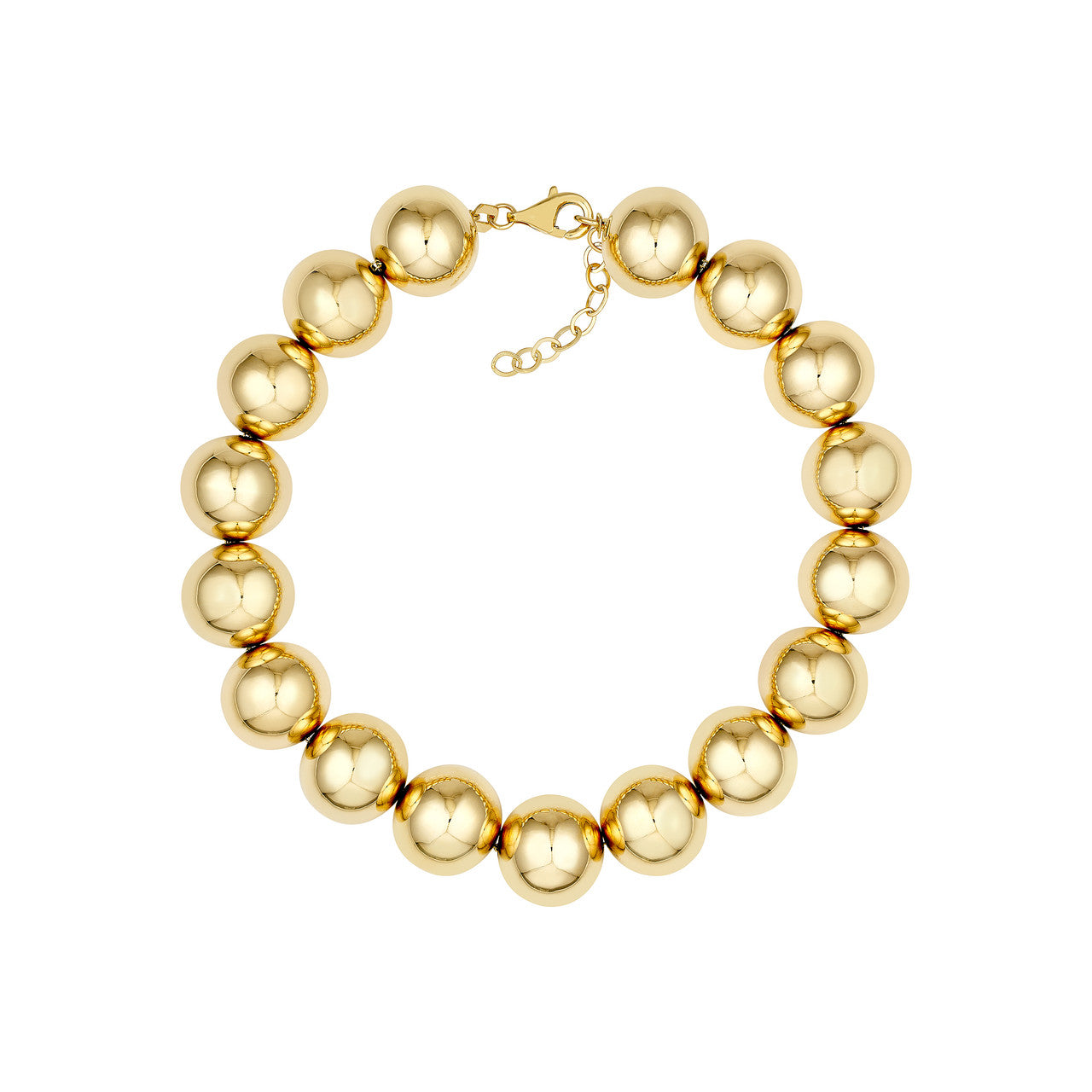 12mm Beaded Bracelet in 14K Yellow Gold