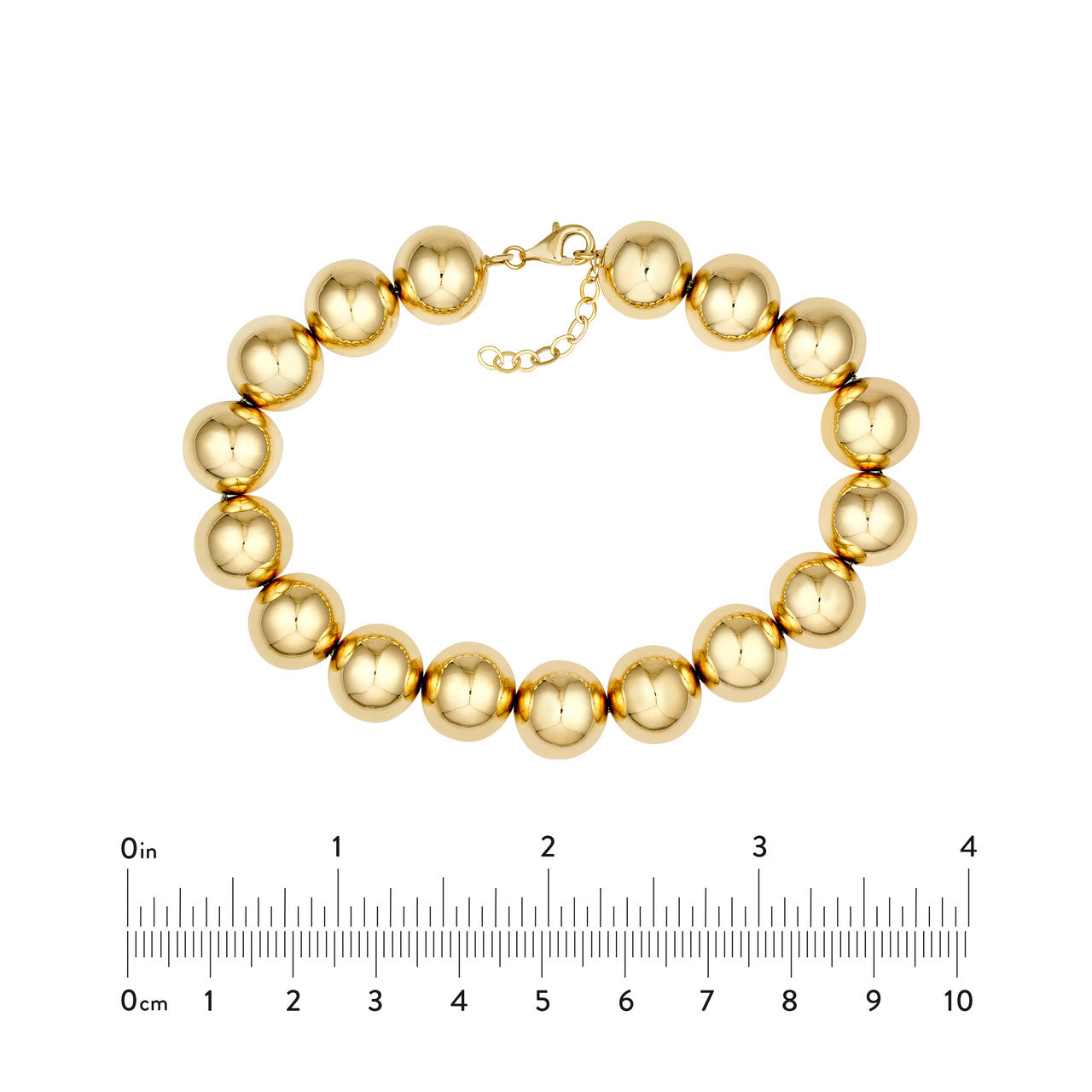 12mm Beaded Bracelet in 14K Yellow Gold
