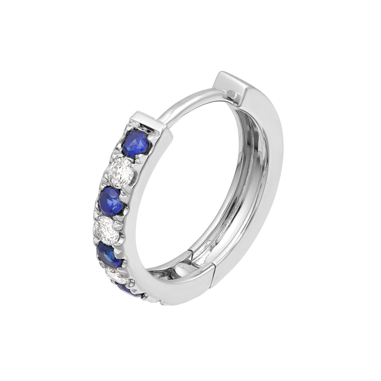 Sapphire & Diamond Huggies (1/4ctw) in White Gold