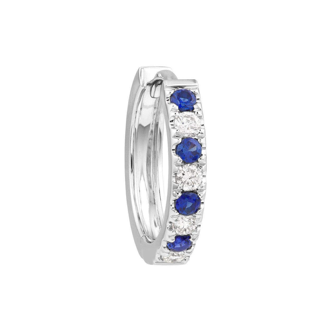 Sapphire & Diamond Huggies (1/4ctw) in White Gold