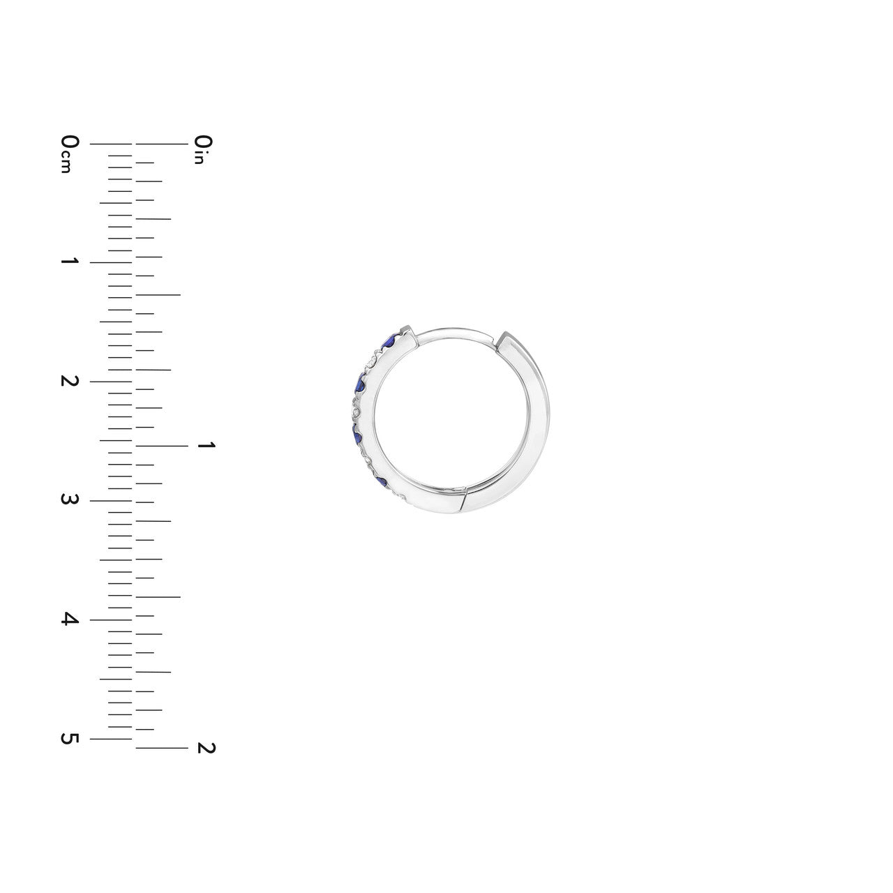 Sapphire & Diamond Huggies (1/4ctw) in White Gold