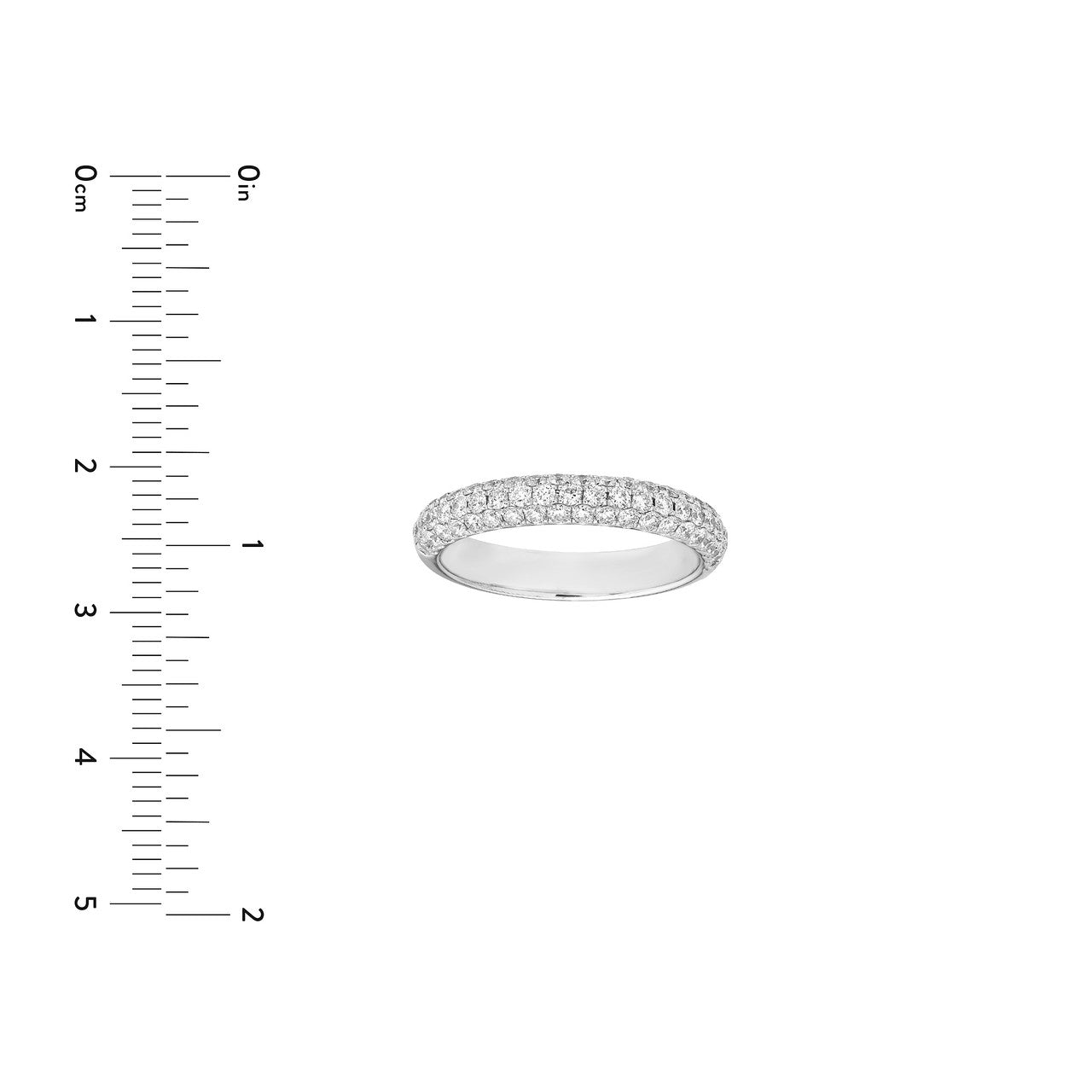 Pave Diamond Stackable Halfway Band "The Puffy" (7/8tcw) in 14K White Gold