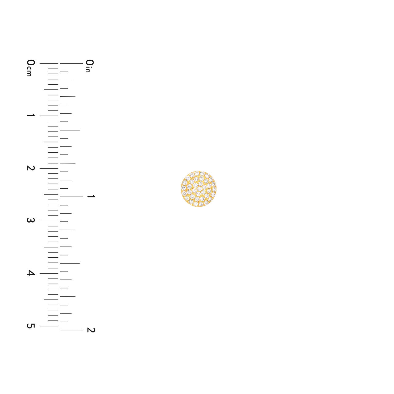 Pavé Diamond Heart Stud Earrings 14K Yellow Gold