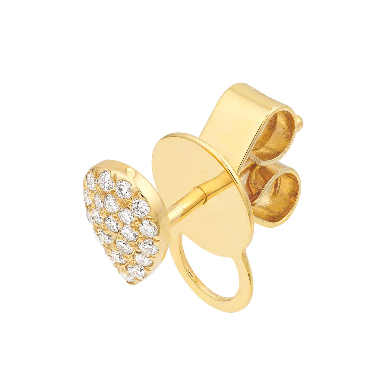 Diamond Pave Pear Stud Earrings (1/8ctw) in 14K Yellow Gold