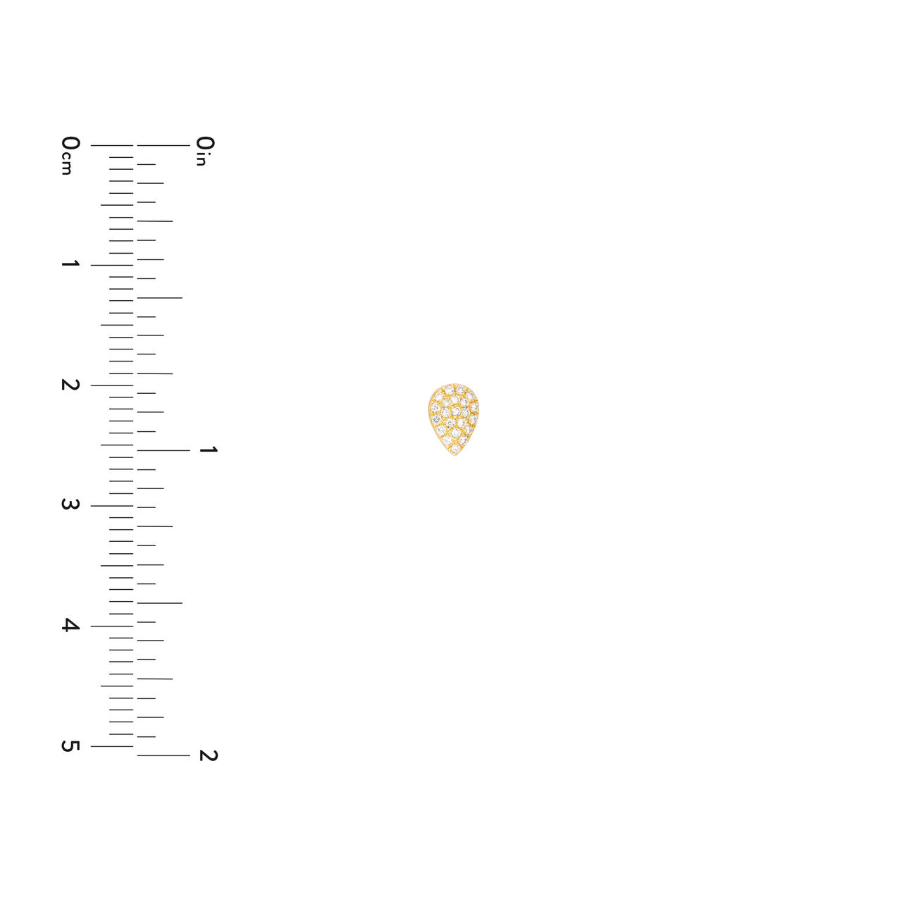 Diamond Pave Pear Stud Earrings (1/8ctw) in 14K Yellow Gold