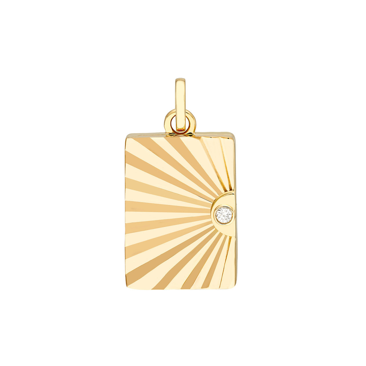 3pt Diamond Vertical Radiant Locket in 14K Yellow Gold