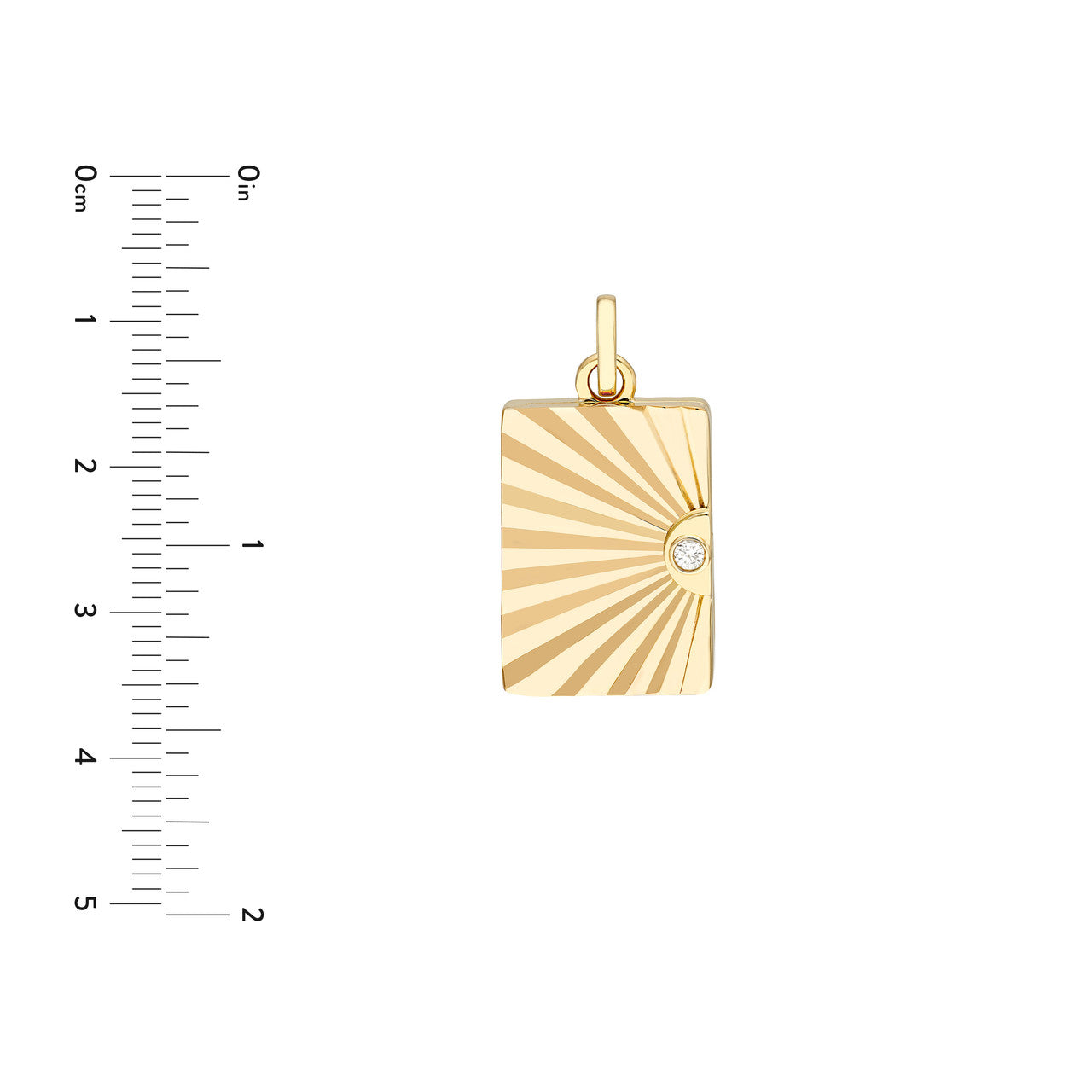 3pt Diamond Vertical Radiant Locket in 14K Yellow Gold