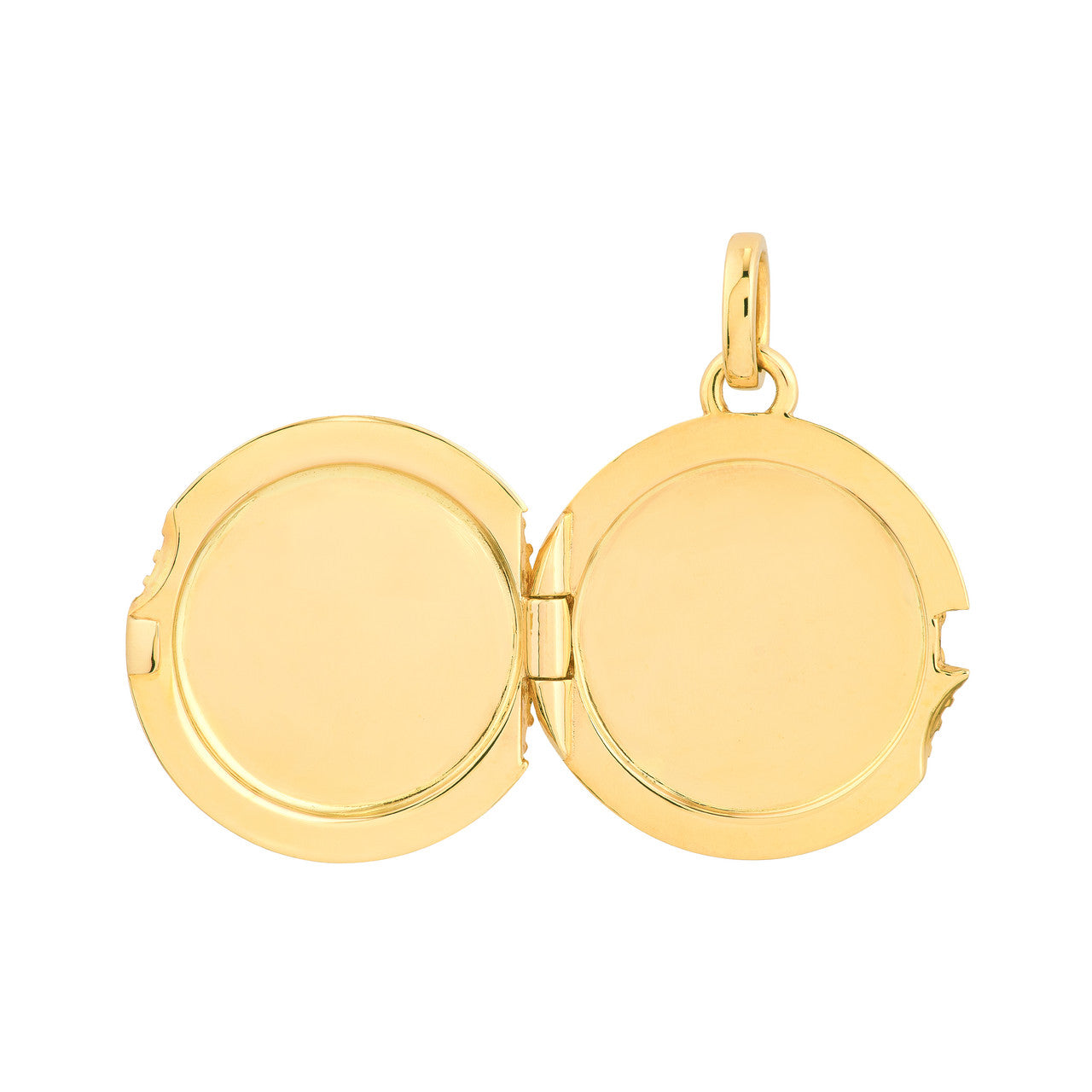 Textured Circle Locket in 14K Yellow Gold
