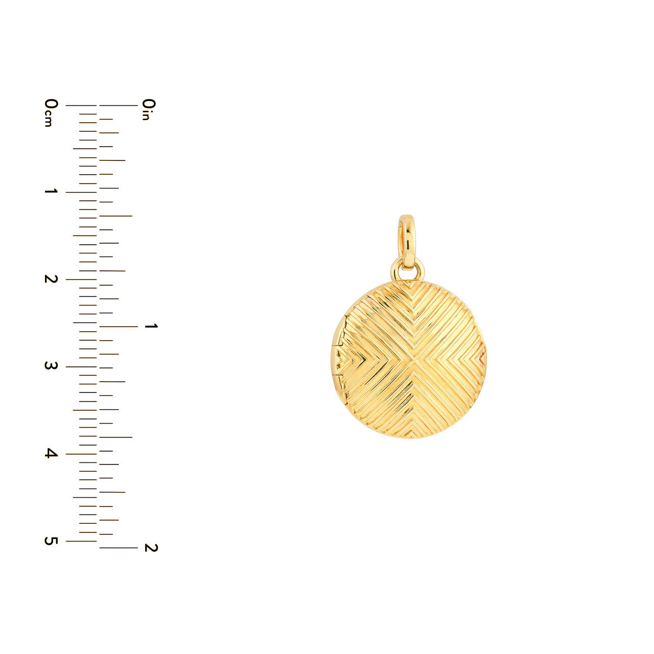 Textured Circle Locket in 14K Yellow Gold