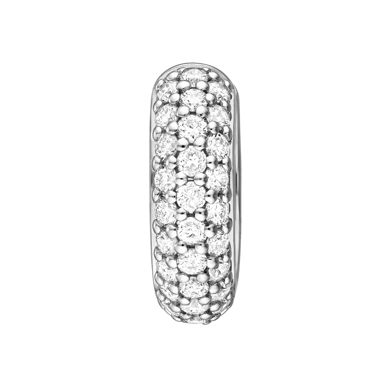 3 Row Diamond Pave Huggies 14K Gold