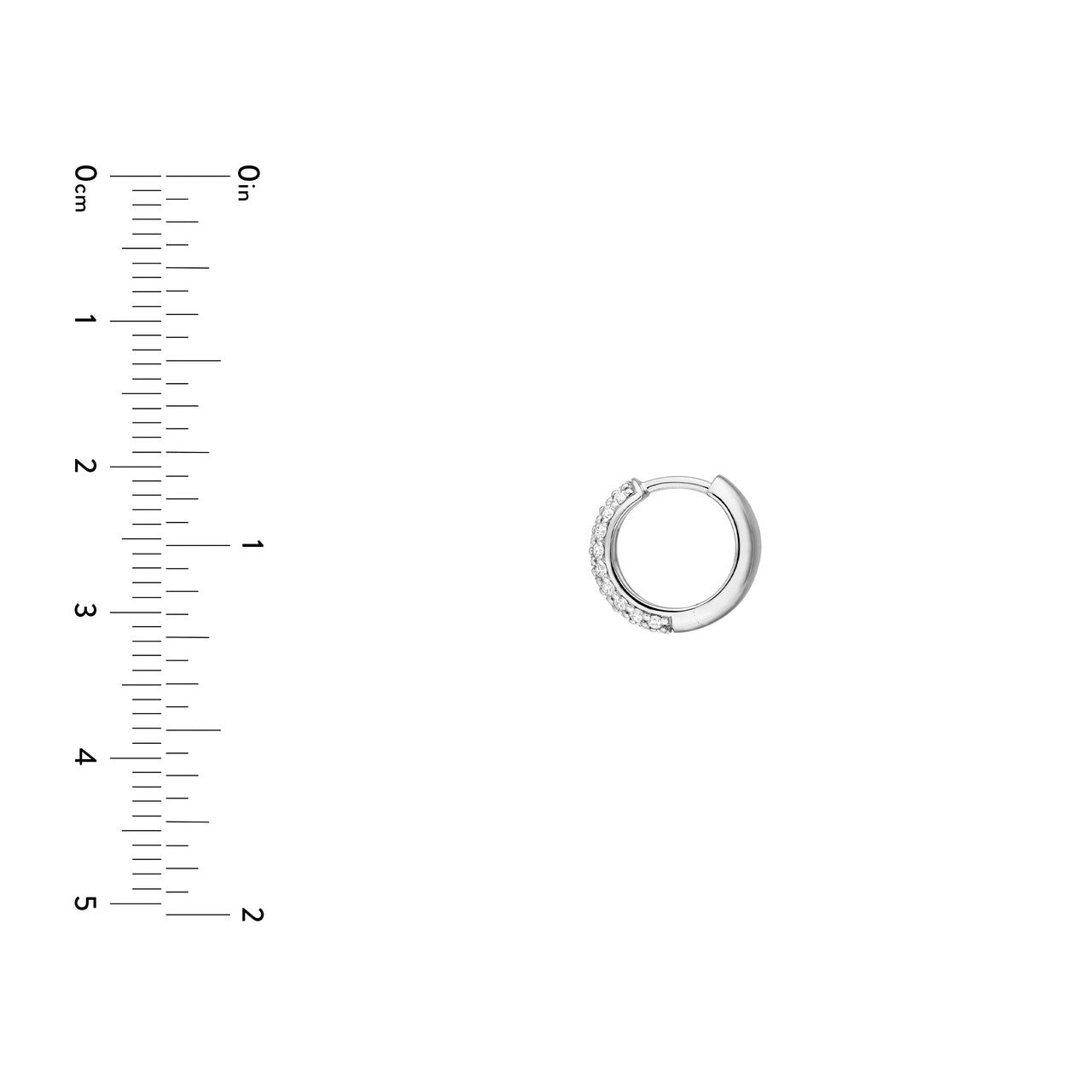 3 Row Diamond Pave Huggies 14K Gold